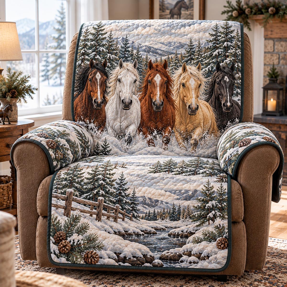 Snowy Horse Valley Sofa Cover