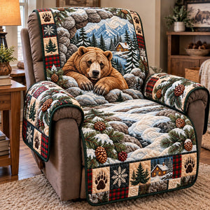 Snowy Mountain Grizzly Sofa Cover - Made to Order