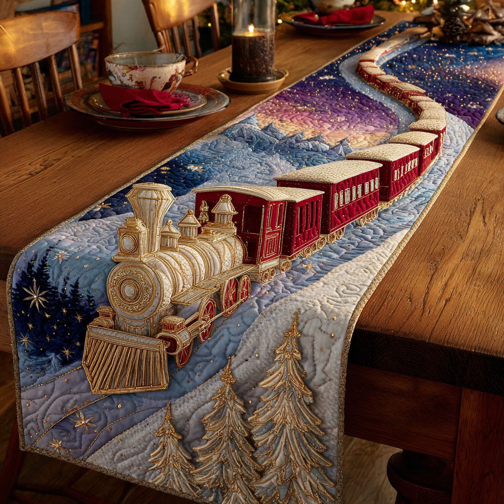 Snowy Mountain Line Table Runner