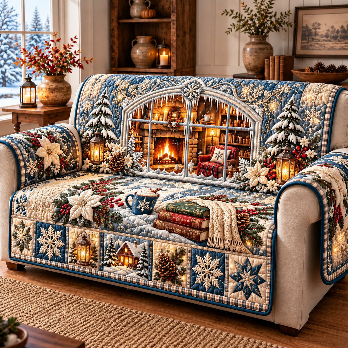 Snowy Reading Room Sofa Cover