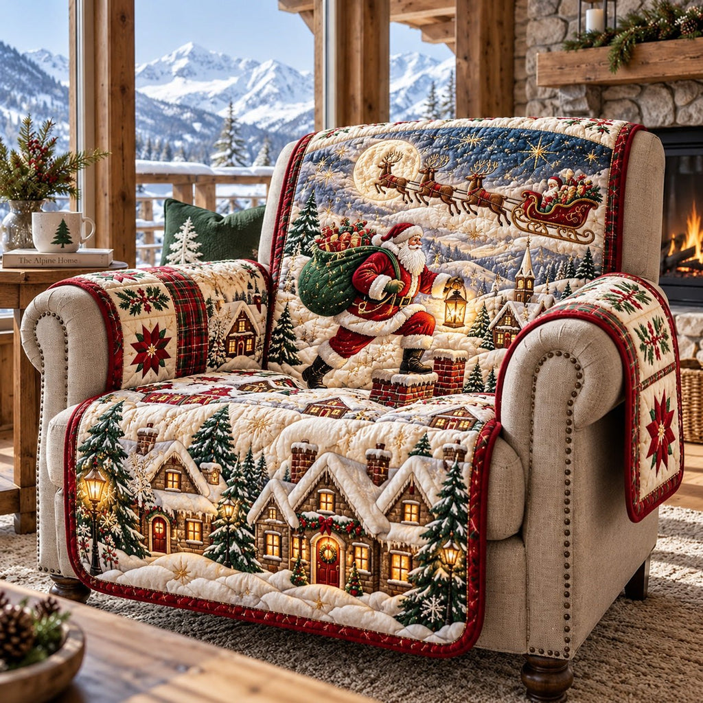 Snowy Santa Sofa Cover