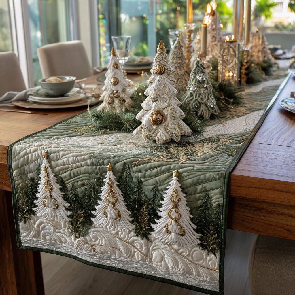 Snowy Trees Table Runner