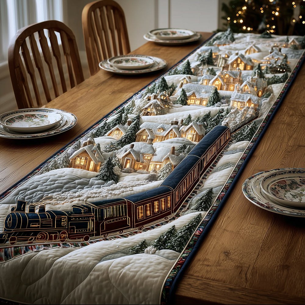 Snowy Village Ride Table Runner