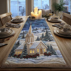 Snowy Warm Light Table Runner