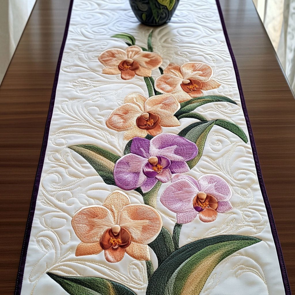 Soft Orchid Bloom Table Runner
