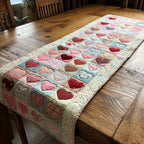 Soft Pastel Hearts Table Runner