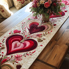 Soft Petals and Deep Hearts Place Table Runner