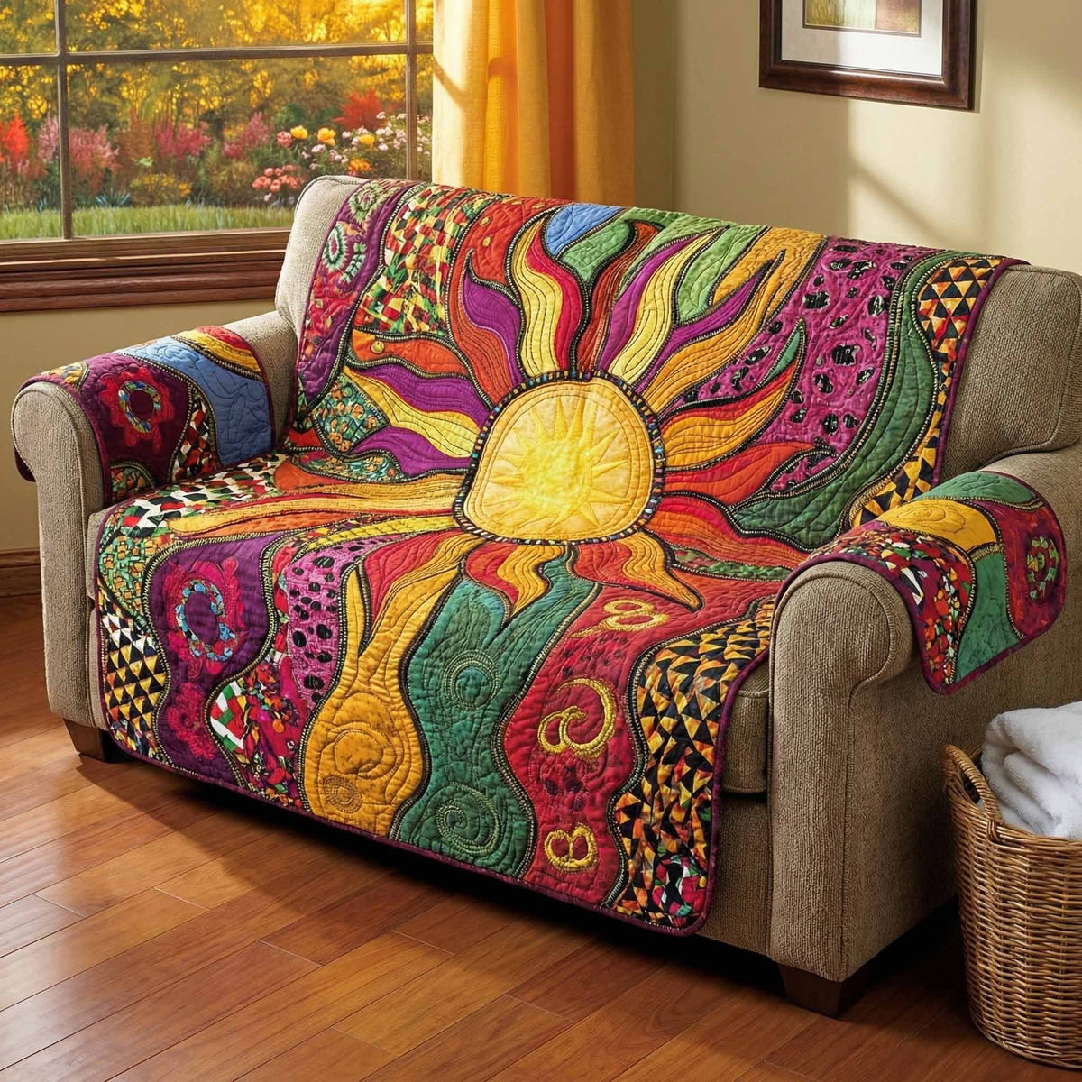 Solar Bloom Sofa Cover