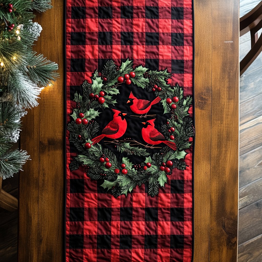 Songbird in Scarlet Table Runner