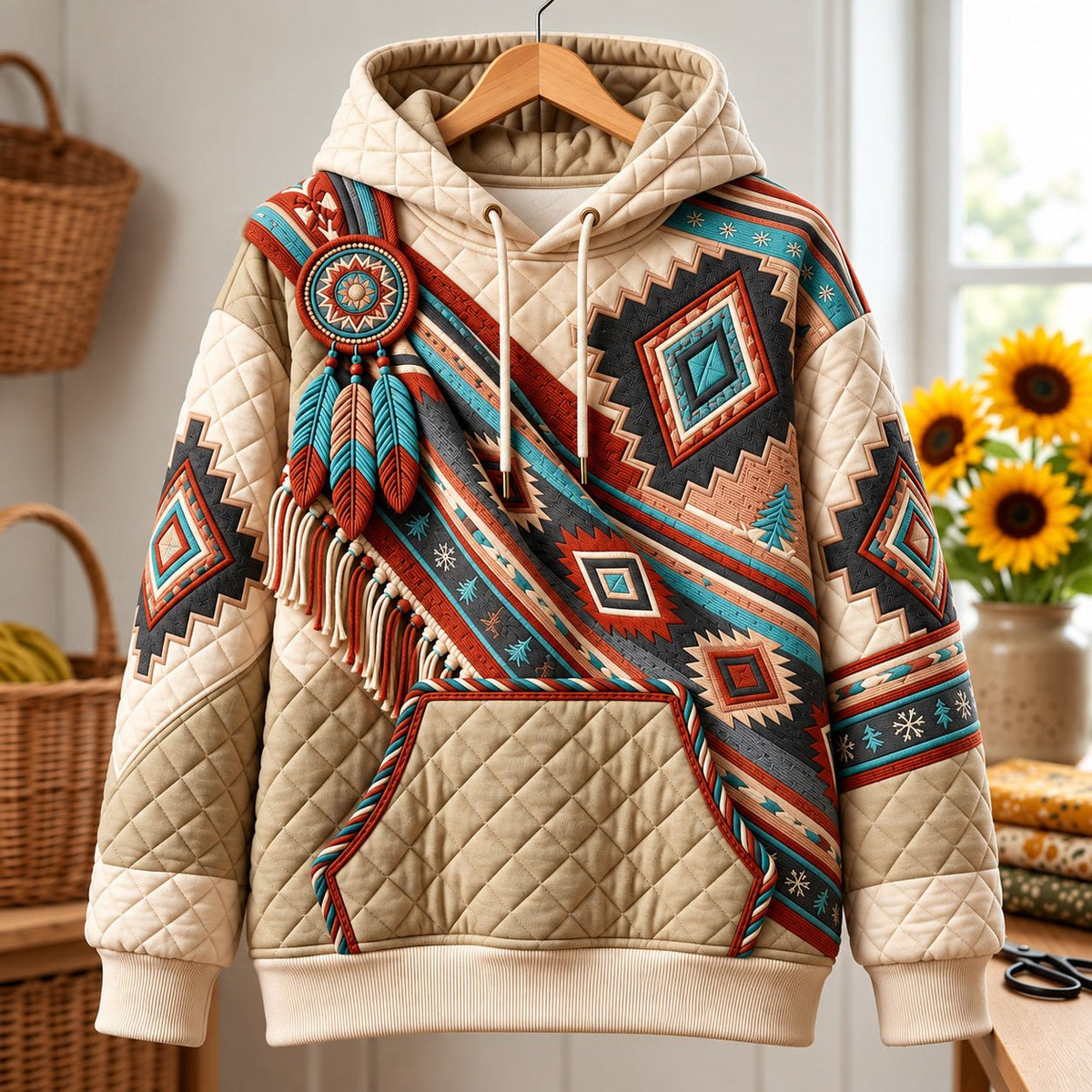 Southwest Diamond hoodie, all-over print