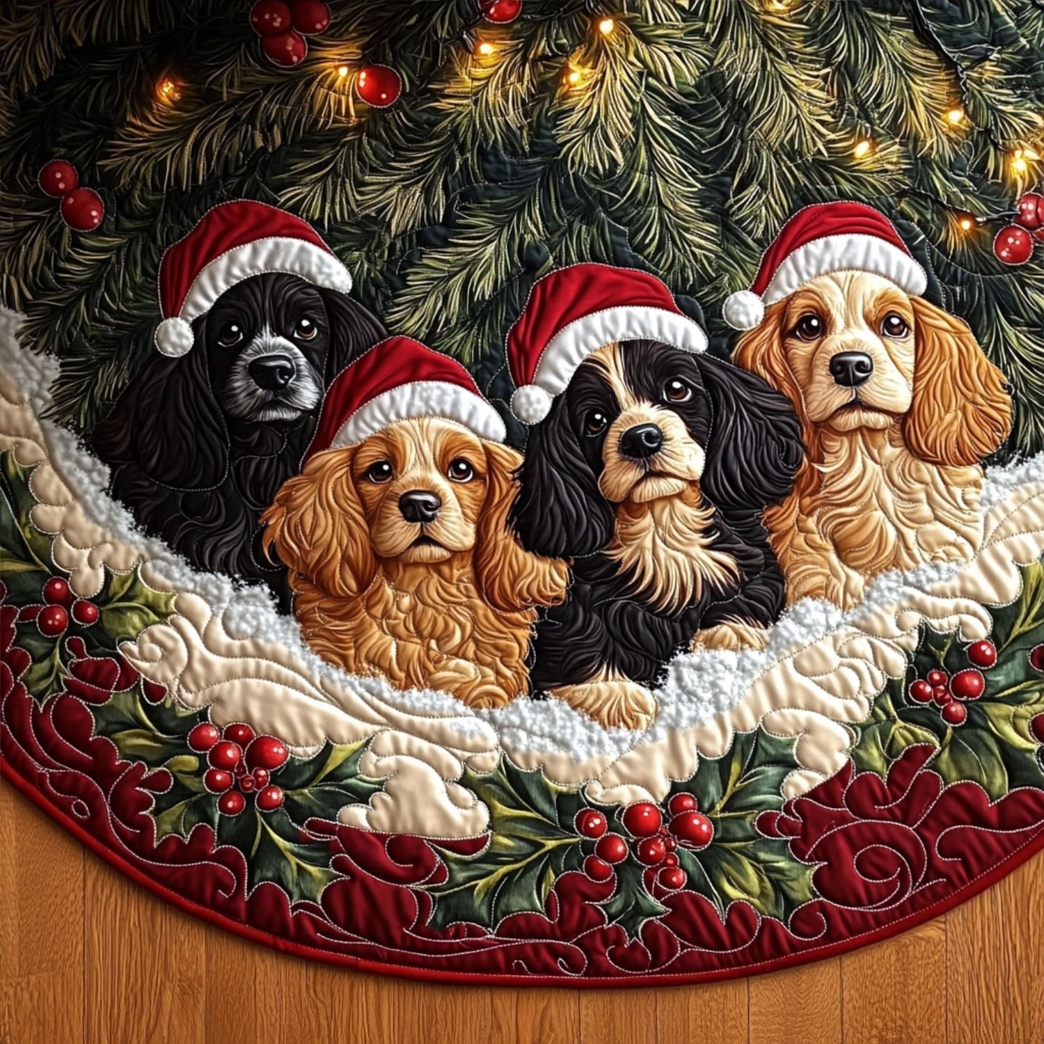Spaniel Comfort Christmas Tree Skirt