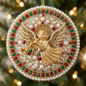 Sparkle Angel Golden Herald Christmas Ornament - Made to Order Gift