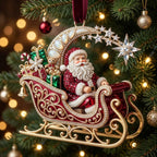 Jeweled Scroll Sleigh Christmas Ornament