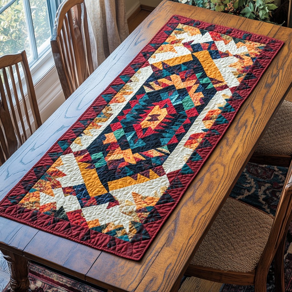Southwest Medallion Blocks Table Runner