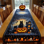 Spook Tacular Black Cat Table Runner