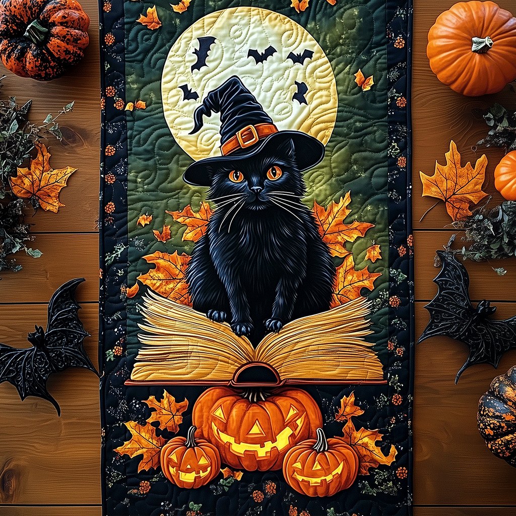 Spooky Cat Spell Table Runner
