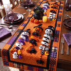 Pumpkin Skeleton Parade Table Runner