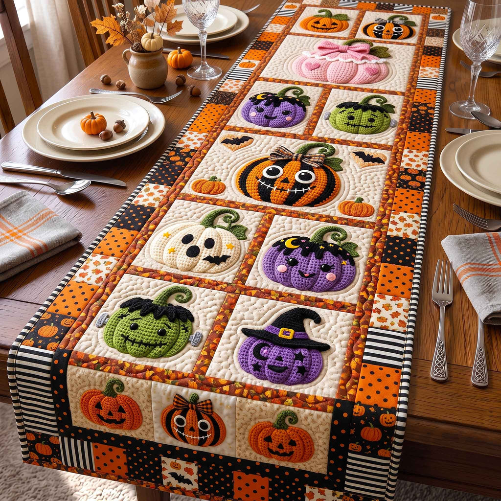Patchwork Pumpkin Grid Table Runner