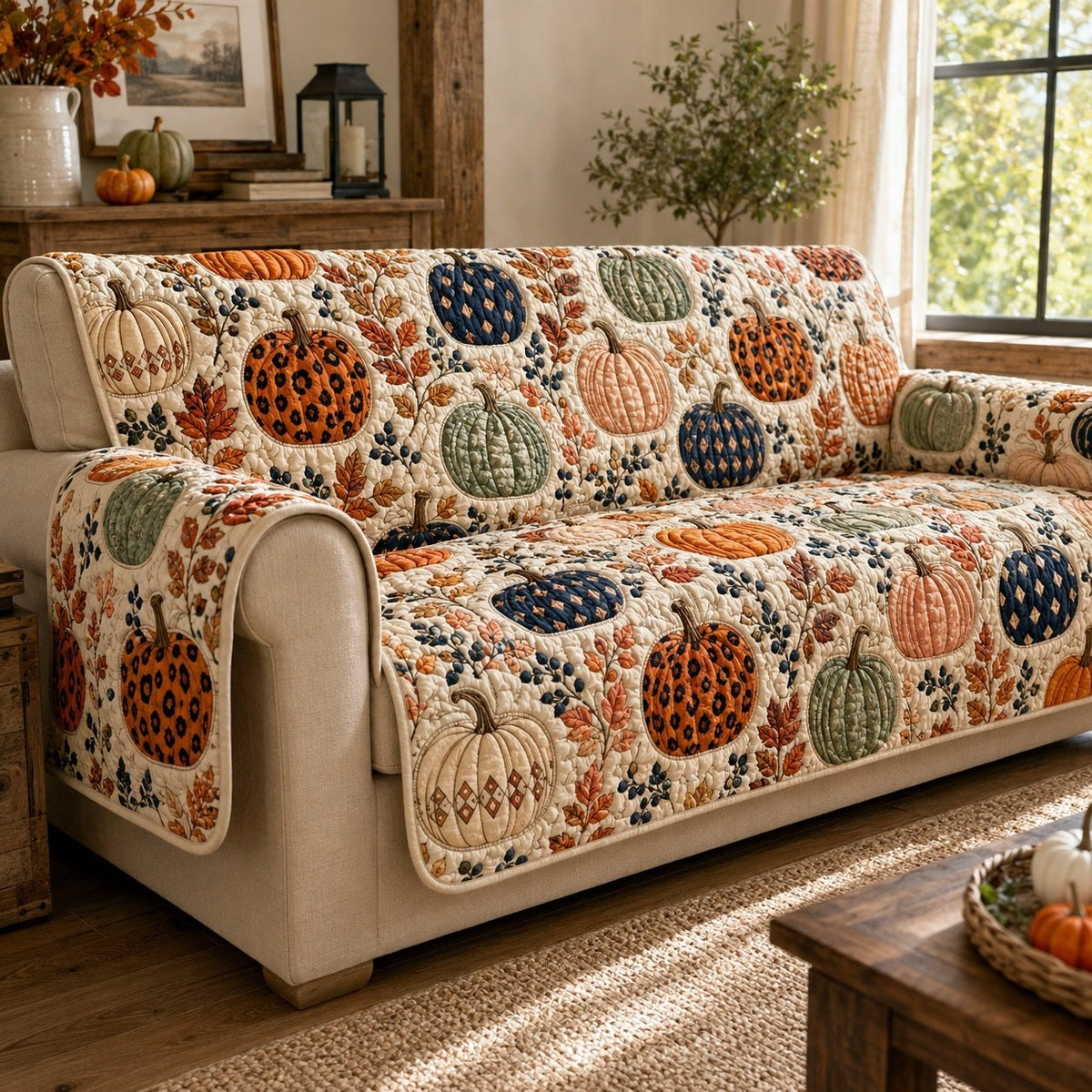 Spotted Pumpkins Sofa Cover
