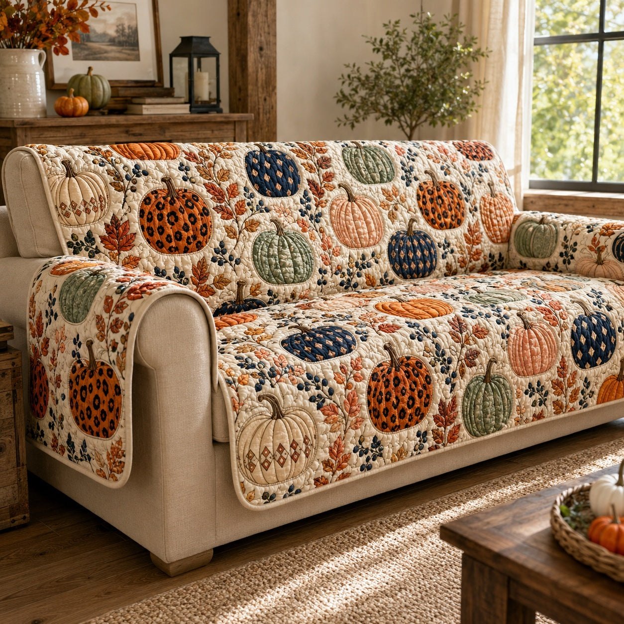 Spotted Pumpkins Sofa Cover