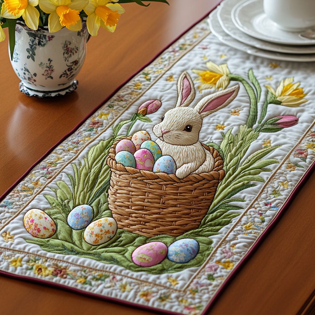 Spring Basket Bunny Table Runner
