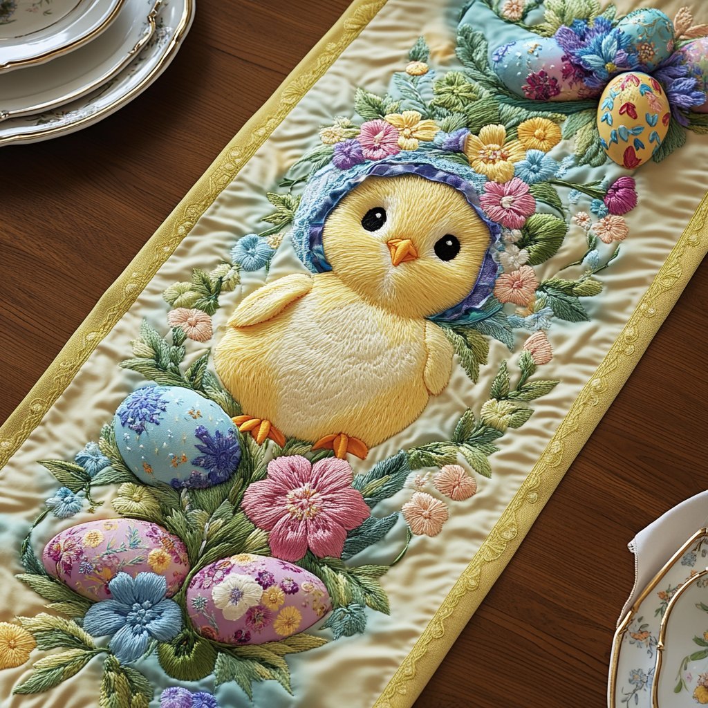 Spring Chick Parade Table Runner