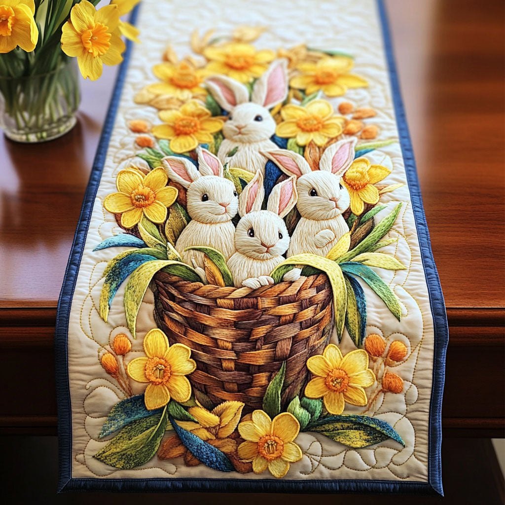 Spring Daffodil Bunnies Table Runner