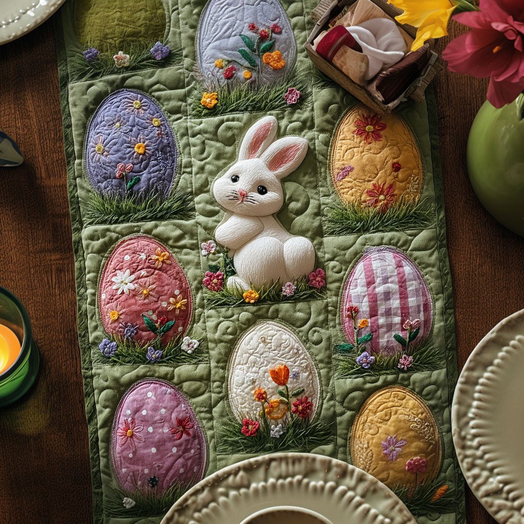 Spring Meadow Bunnies Table Runner