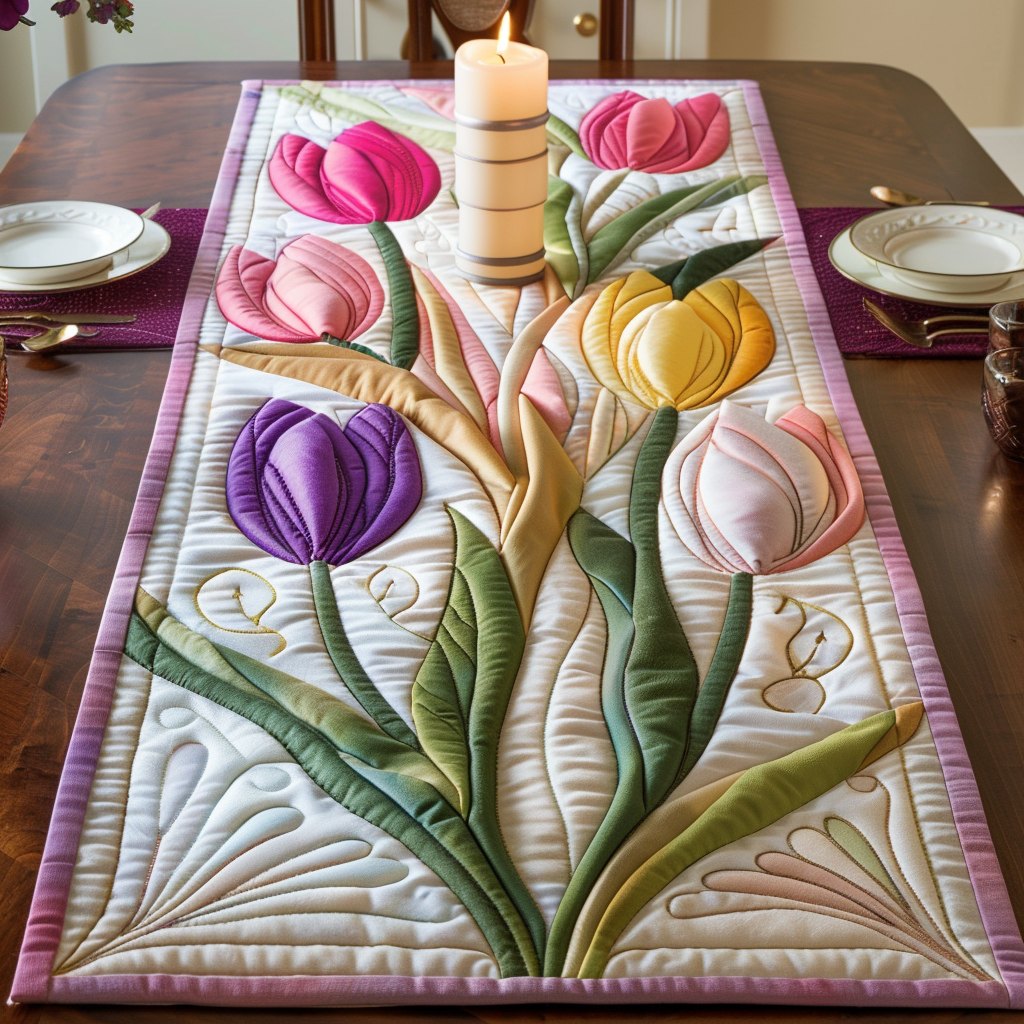 Spring Tulip Symphony Table Runner