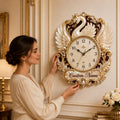 Crowned swan Custom Name Wall Clock — personalized with a custom name