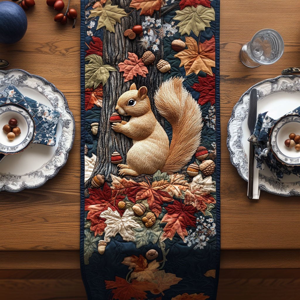 Squirrel in the Fall Breeze Table Runner