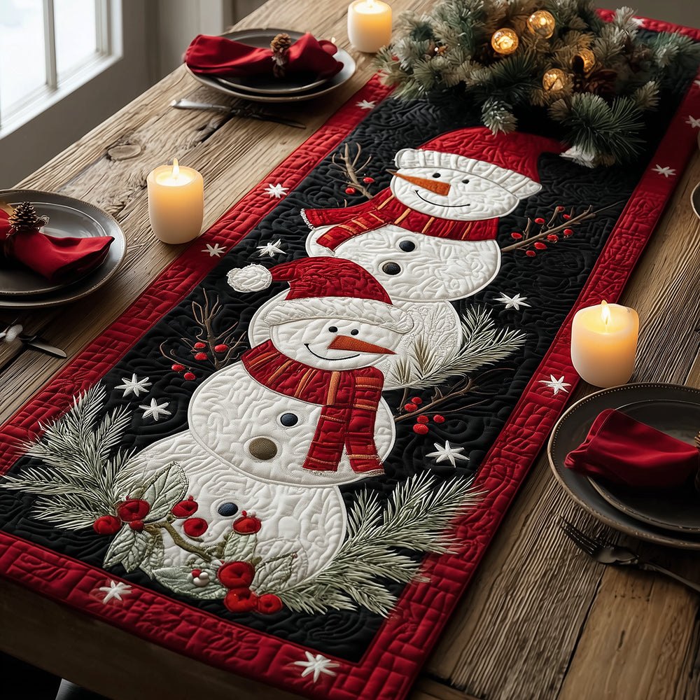 Stacked with Snowmen Table Runner
