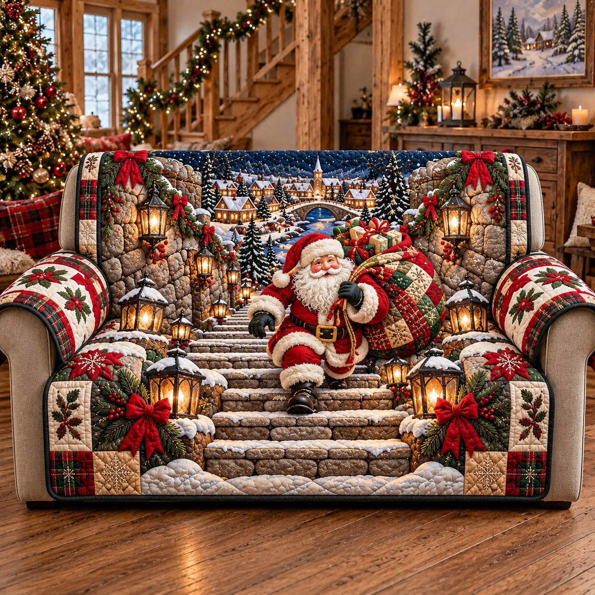 Stairway Santa Sofa Cover
