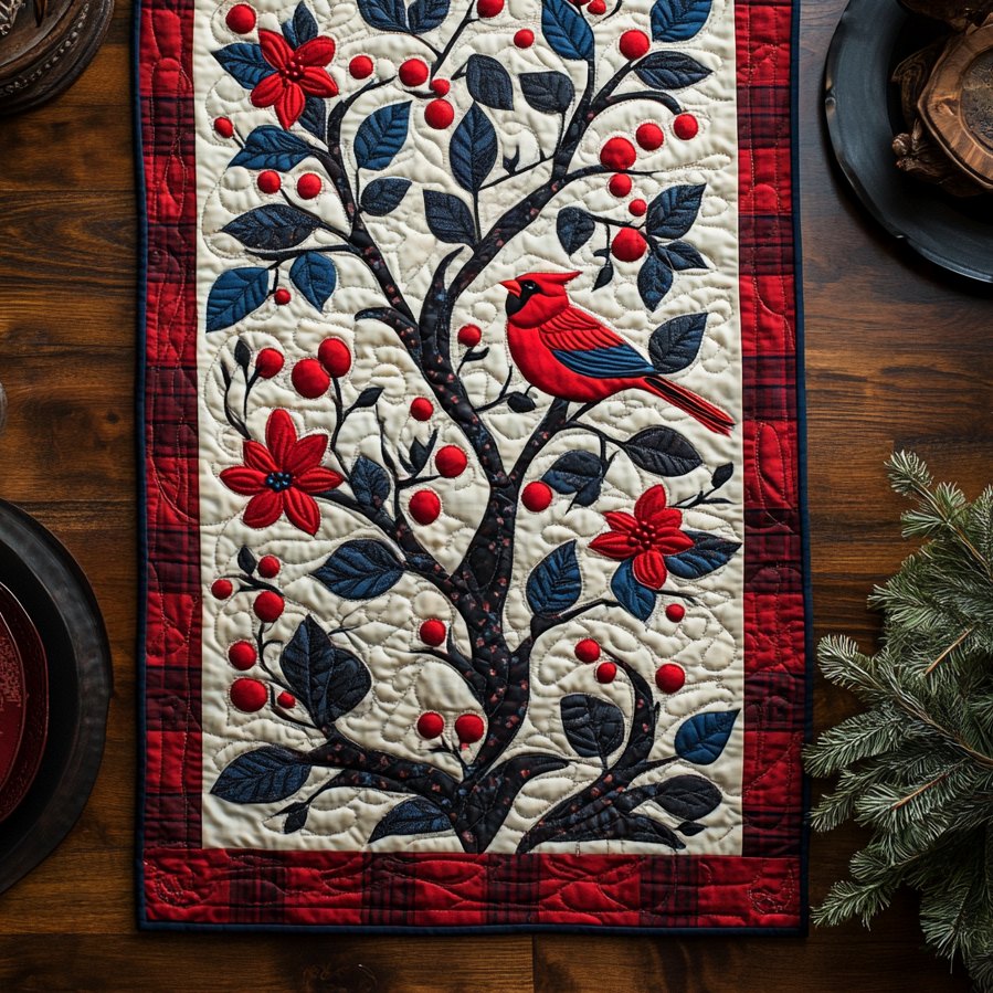 Star Berry Cardinal Table Runner
