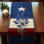 Bluebonnets in Texas Flag Colors Table Runner