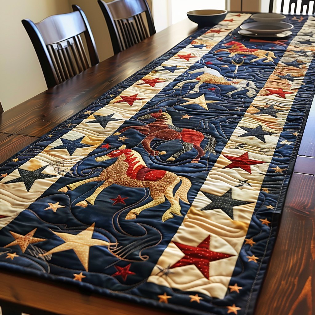 Star Pattern Horse Table Runner