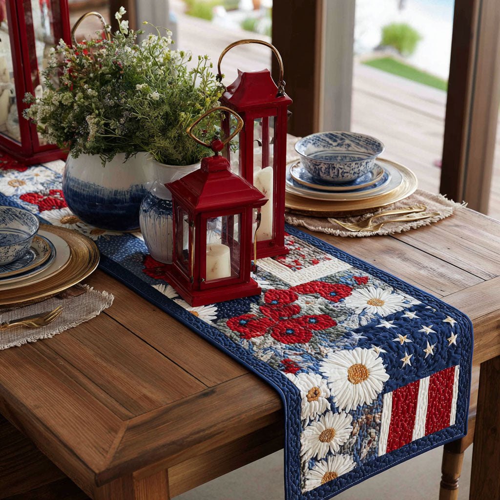 Star Spangled Blooms Table Runner