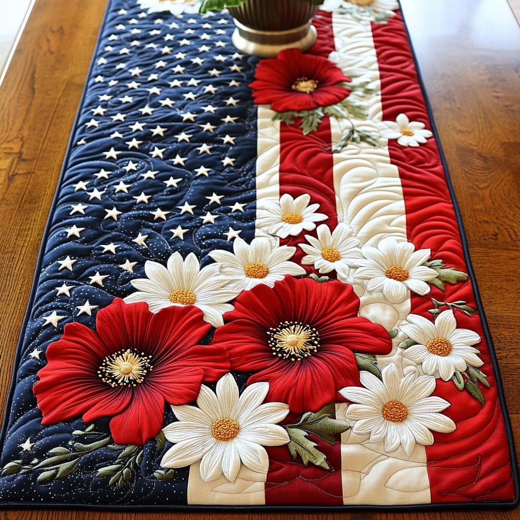 Star Spangled Blossoms Table Runner