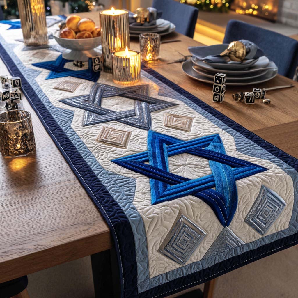 Star of David Elegance Table Runner