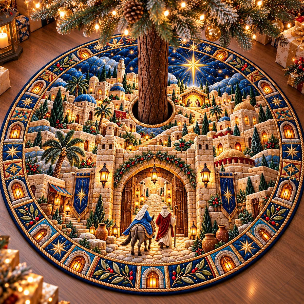 Star of Nativity Christmas Tree Skirt