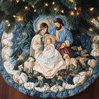 Holy Family with the Lambs Christmas Tree Skirt
