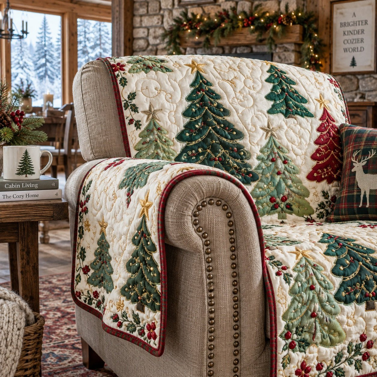 Starry Evergreen Grove Sofa Cover