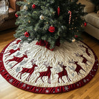 Starry Night Antlers Christmas Tree Skirt