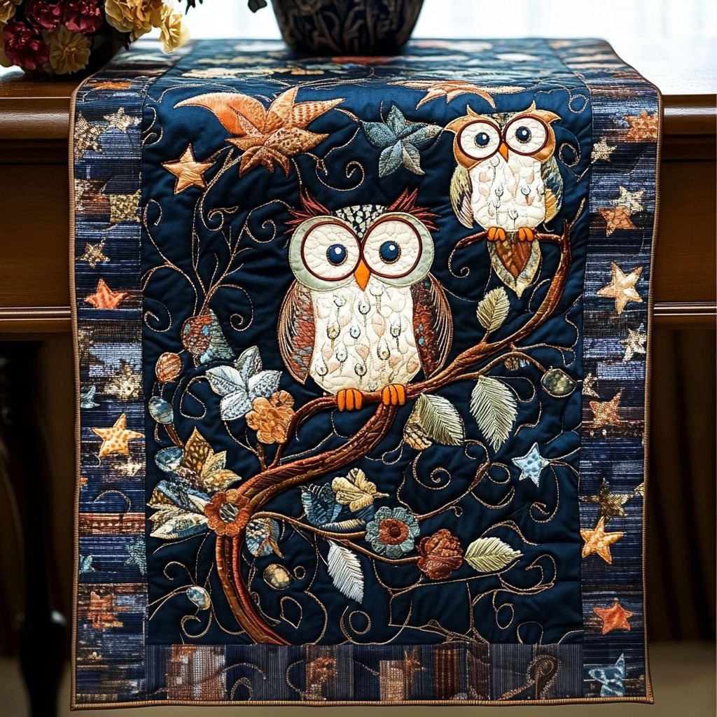Starry Night Owls Table Runner