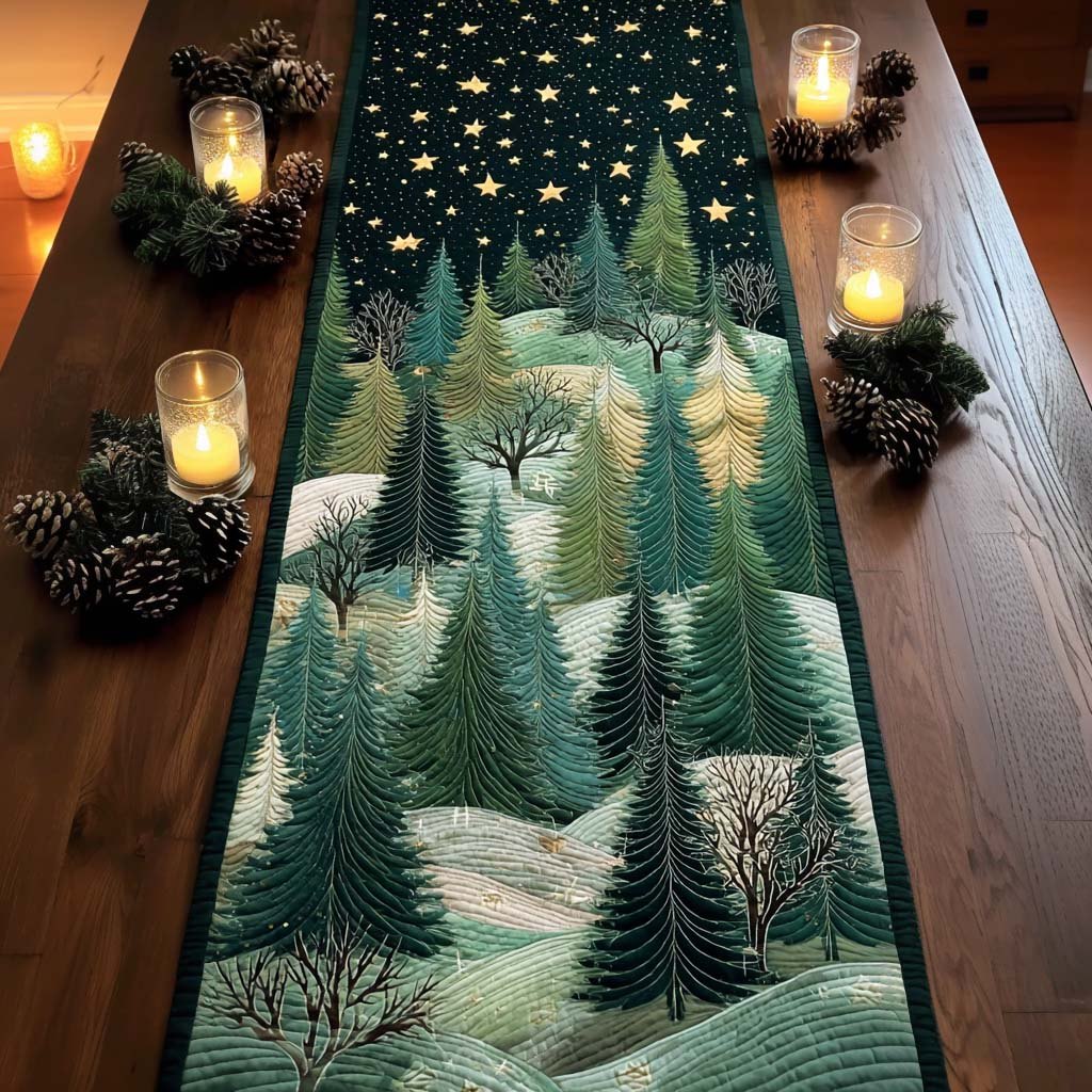 Starry Night Pines Table Runner