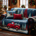 Starry Red Truck Sofa Cover