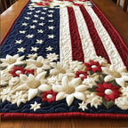 Starry Stripes White Daisies on the Flag Table Runner