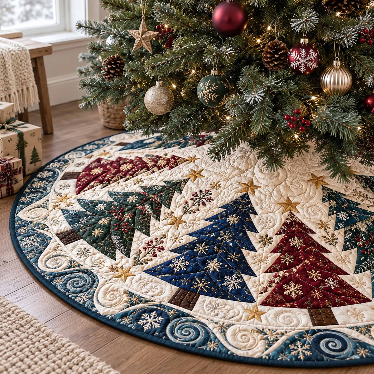 Starry Tree Christmas Tree Skirt