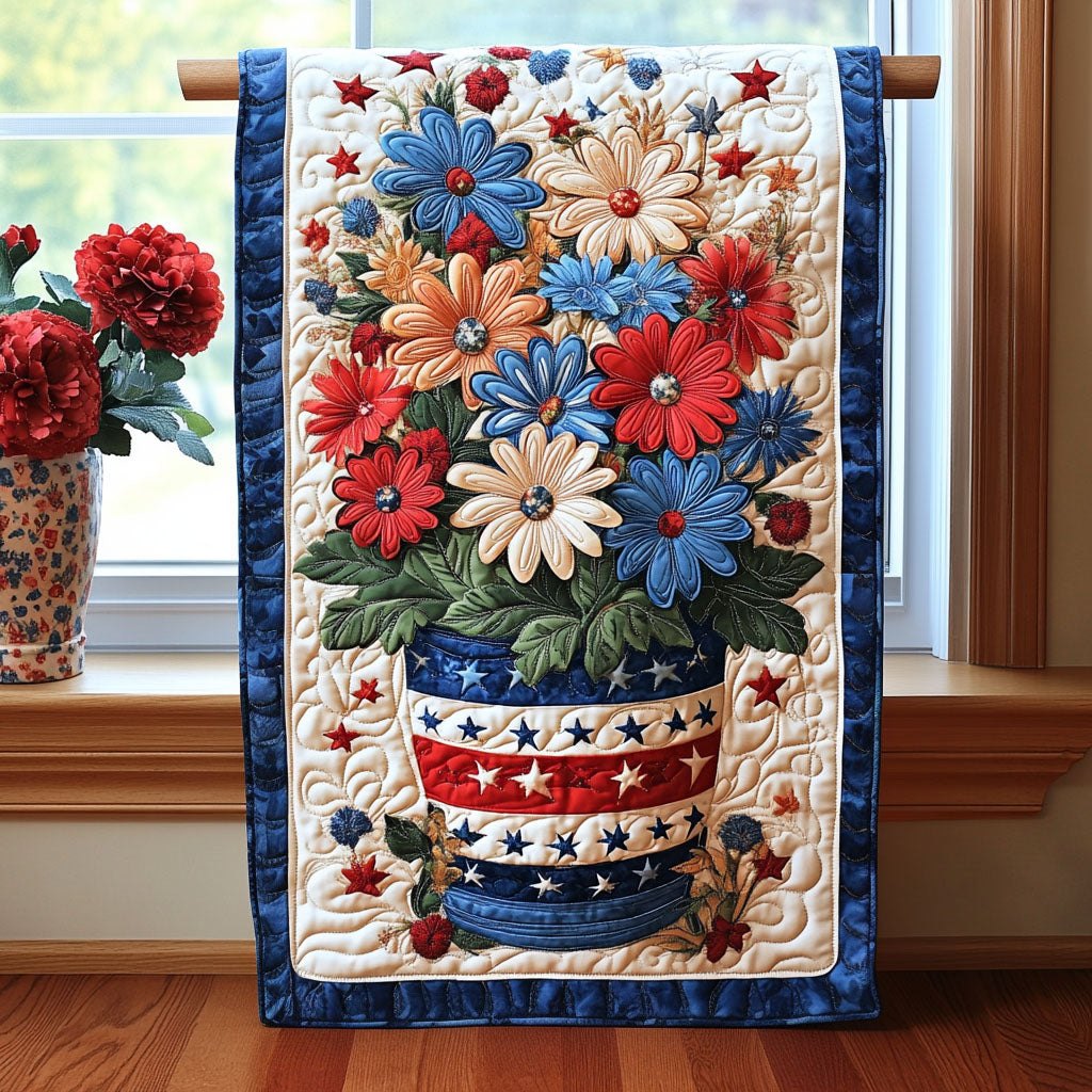 Stars and Stripes Blooms Table Runner