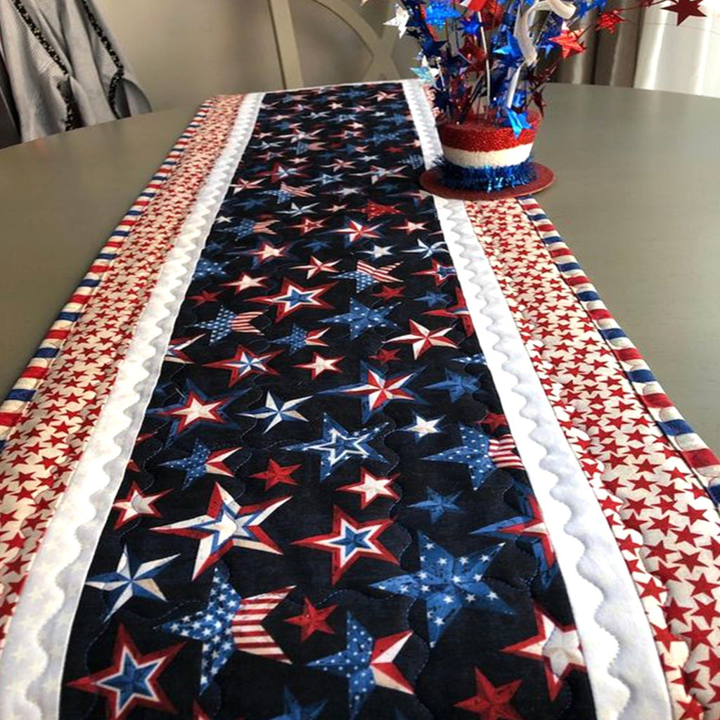 Scattered Stars on Navy Table Runner